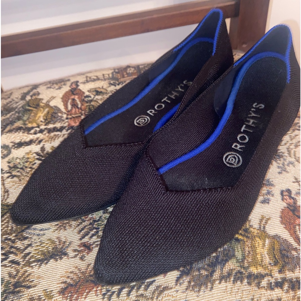 Rothy’s Black Pointed Toe Flat, sz 9.5 - Picture 4 of 15